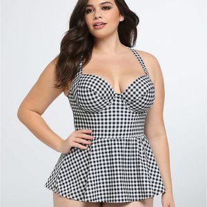 Torrid Gingham One Piece Swimsuit